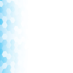 Blue random a hexagon mosaic, tiles background.