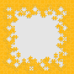 Vector jigsaw pieces puzzle of background, frame.