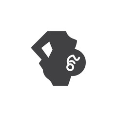 Pregnant woman with embryo vector icon. filled flat sign for mobile concept and web design. Pregnant woman belly simple solid icon. Symbol, logo illustration. Pixel perfect vector graphics