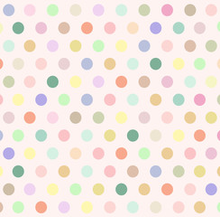 Abstract background with colorful pastel polka dot on beige wallpaper. Vector art pattern with copy space in minimal style and cute concept look so sweet for love theme on Valentine and all design.