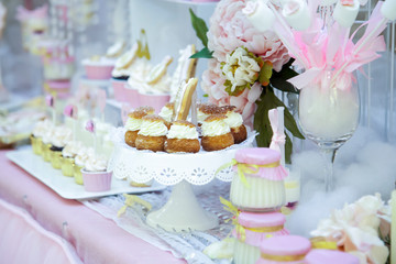 Cake dessert at the wedding scene