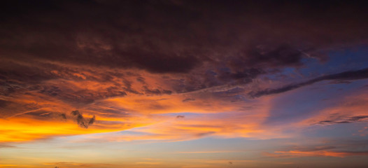 dramatic cloud at sunset