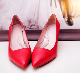 pair of women shoes