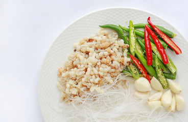 The Spicy Salad Egg of Ant,Traditional Thai Style Food 
