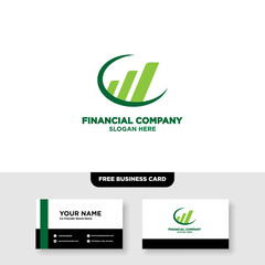 Financial Logo Template, Accounting Logo Template, and Business Card