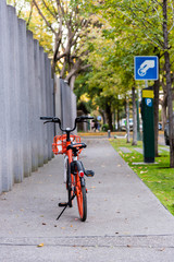 Bicyle on sidewalk