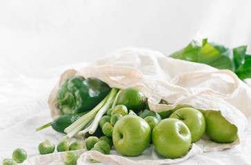 Fabric Eco Bag Organic Food Concept Conscious Consumption