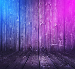 interior with neon lights