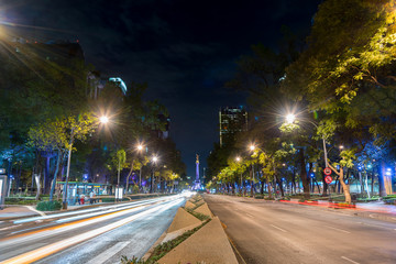 Mexico City, Independence angel night scene