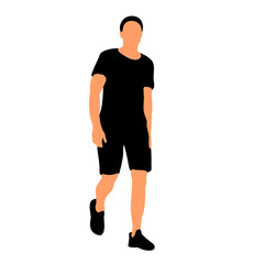 isolated, silhouette people go, man