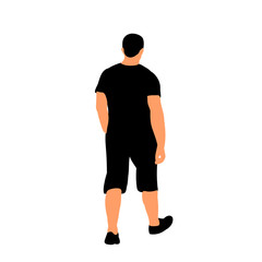 isolated, silhouette people go, man, guy back view