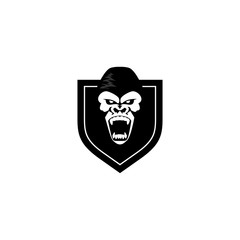 Gorilla Shield Logo Vector