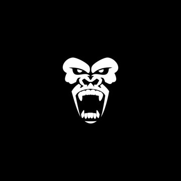 Gorilla roar logo - angry monkey