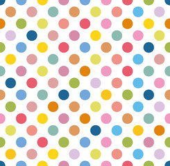 Fototapeta na wymiar Seamless pattern of colorful dots