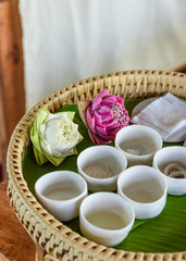 healthcare and spa accessories set for treatment relaxation