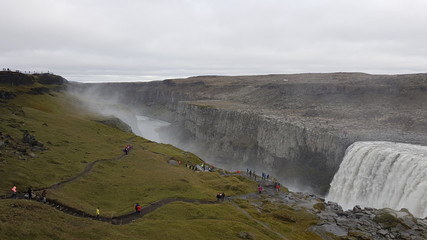 Iceland, view of the waterfall