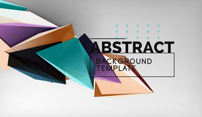 Abstract color triangles geometric background. Mosaic triangular low poly style