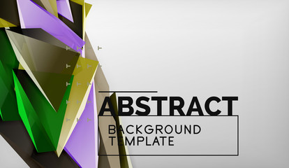 3d triangle geometric background design, modern poster template