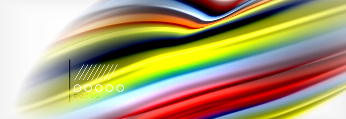 Abstract wave lines liquid fluid rainbow style color stripes background. Artistic illustration for presentation, app wallpaper, banner or poster