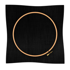Wooden Hoop for cross stitch. A Tambour Frame for embroidery and Black Canvas with Free Space for...