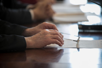 The speaker at the conference spoke with listeners, journalists, at business trainings.