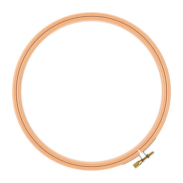Wooden Hoop for cross stitch. A Tambour Frame for embroidery. 3d Rendering