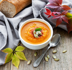 Bowl of pumpkin soup