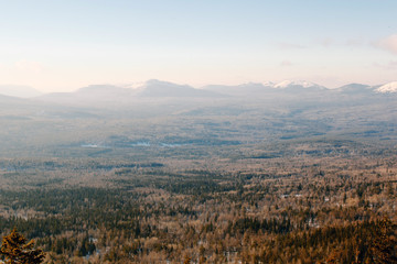 Panoramic view from the mountain Naked Sopka