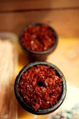 Hookah bowl, with tobacco stuffed into it