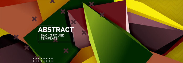 3d triangular shapes geometric background. Origami style pattern with triange shapes for decorative design. Poster design. Line design. Modern presentation template