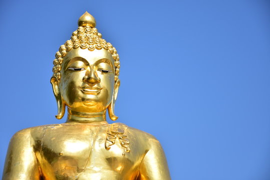 Buddha statue at Golden Triangle a famous Tourist spot in Chiang Saen,Chiang Rai,Thailand
