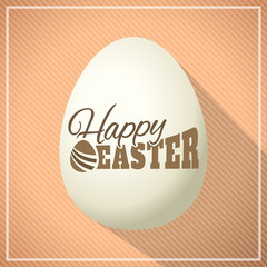 Vector egg with Happy Easter text logo template