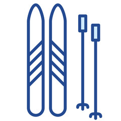 Ski, Skifahren, Winter Vector Icon Illustration