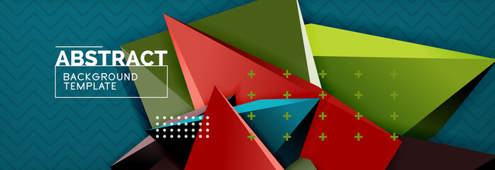 Abstract background, colorful minimal abstract triangle composition