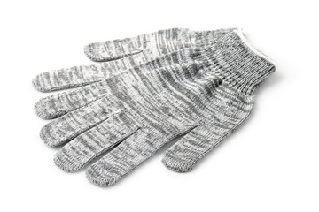 Pair of gray knitted gloves