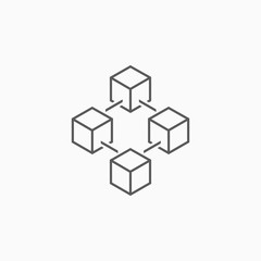 Obraz premium ikona blockchain