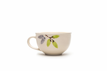 Ceramic mug on white background.