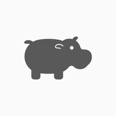 hippopotamus icon, hippo vector