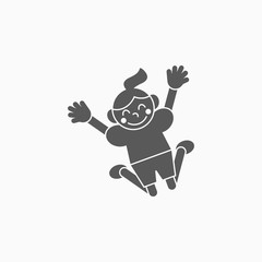 jumping icon, happy vector