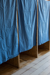 Booths at a polling station