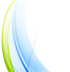 Abstract color waves on white background