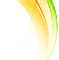 Abstract color waves on white background