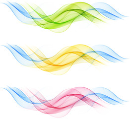 Abstract color waves on white background