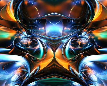 3d computer generated artistic unique bright futuristic abstract multicolored fractals artwork background
