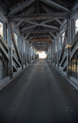 Fototapeta na wymiar Wooden bridge. Interior perspective 