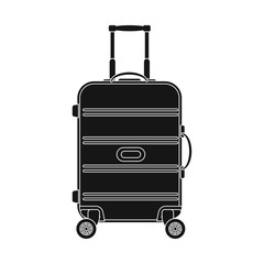 Vector illustration of suitcase and baggage symbol. Set of suitcase and journey stock symbol for web.
