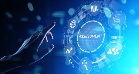 Assessment analysis Business analytics evaluation measure technology concept. - obrazy, fototapety, plakaty
