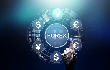 Forex trading Currencies exchange stock market Investment business concept on virtual screen.