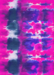 Hand painted seamless abstract spotted colorful pink blue tie-dye textile background pattern