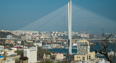 Golden bridge in Vladivostok city